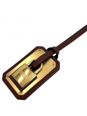 Hermes Necklace O'Kelly GM Pendant Long Leather Brown Gold